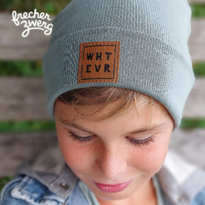 Hipsterbeanie türkis "WHTEVR"
