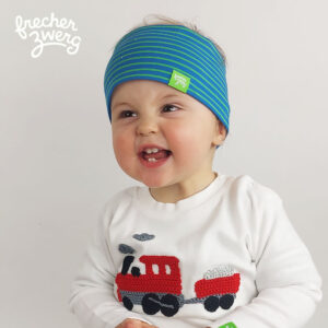 Stirnband Streifen blau/grün